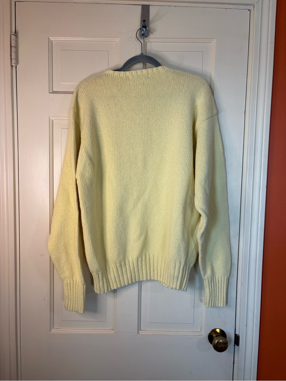 Polo Ralph Lauren Sweater Mens XL Yellow Knit Pullover Crew Neck Stretch Preppy - Picture 6 of 7